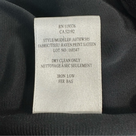 Helmut Lang Stretch Silk Raven Print Sateen Twisted Waist Sleeveless Top - Picture 12 of 13